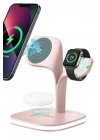 Mey İthalat®  YM-UD22 Kablosuz Şarj Masaüstü Set - Pembe