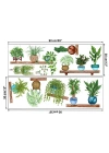 Raflı Saksılı Çiçek Tasarımlı Yapışkanlı Sticker (5468)