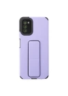 Samsung Galaxy A03S Kılıf Mega Standlı Silikon - Lila