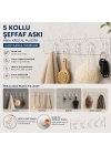 SİLİKON 5 KOLLU ŞEFFAF YAPIŞKAN ASKI (5468)