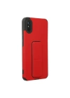 Xiaomi Redmi 9A Kılıf Mega Standlı Silikon - Kırmızı