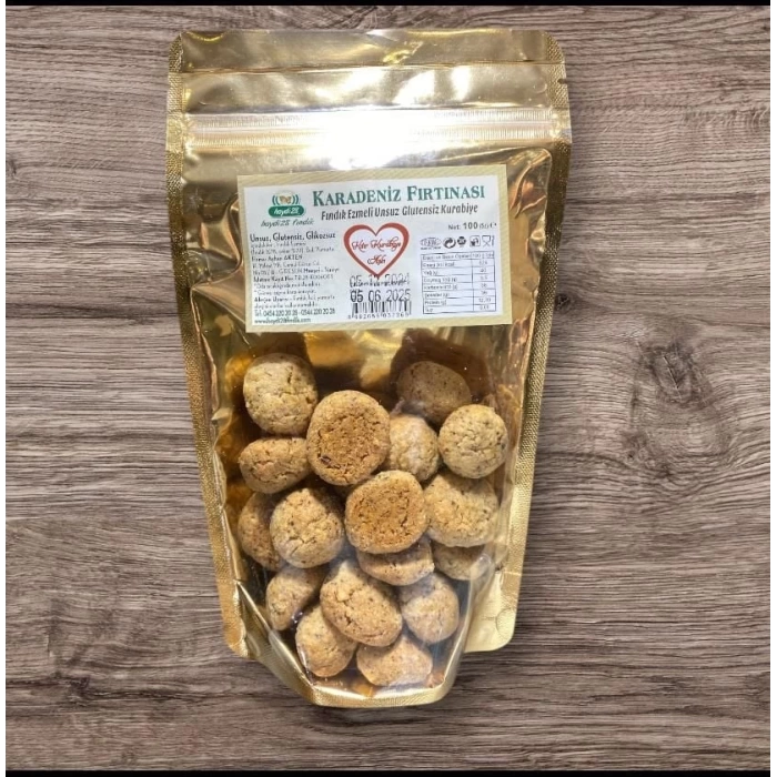 FINDIK EZMELİ KURABİYE GLUTENSİZ 100 GR