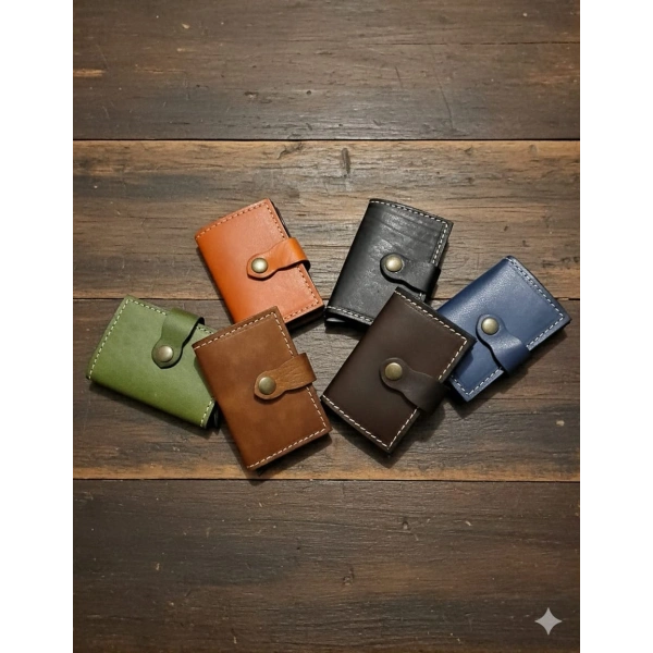 Hakiki Deri Mekanizmalı Akıllı Cüzdan Kartlık