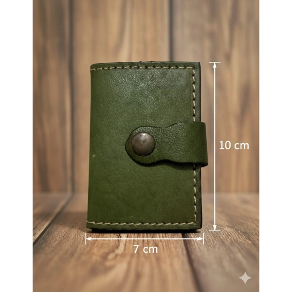 Hakiki Deri Mekanizmalı Akıllı Cüzdan Kartlık