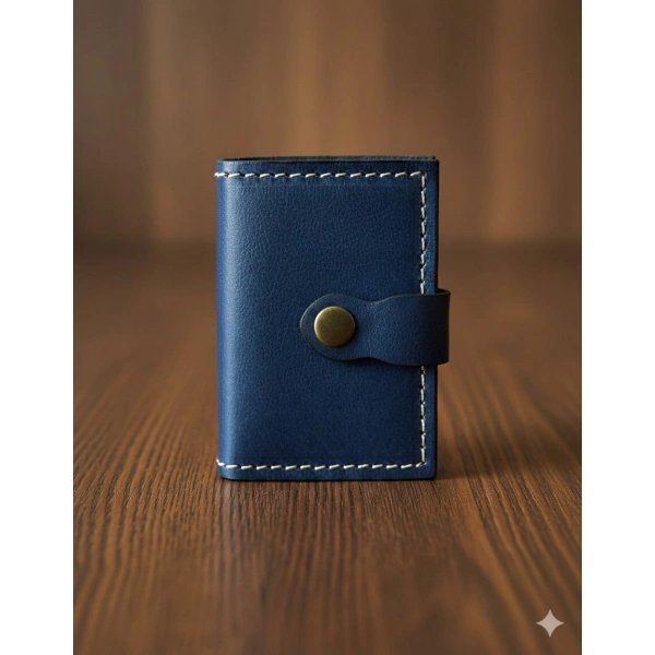 Hakiki Deri Mekanizmalı Akıllı Cüzdan Kartlık