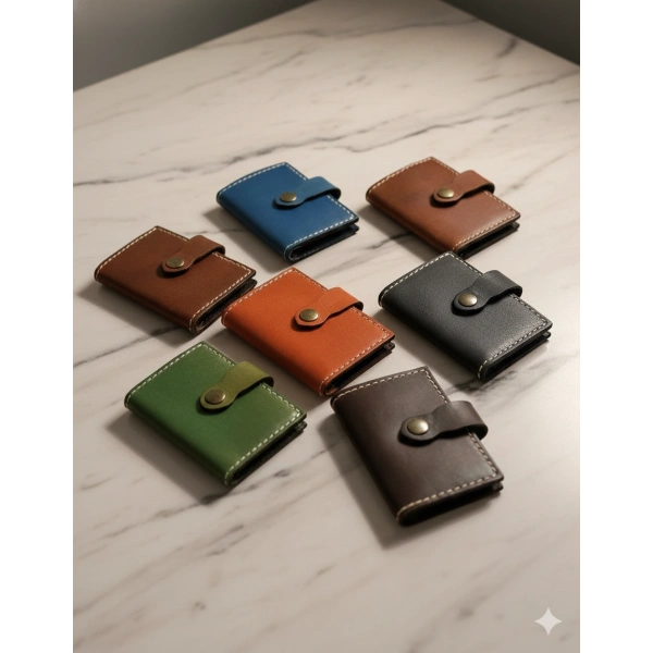 Hakiki Deri Akordiyon Cüzdan Kartlık