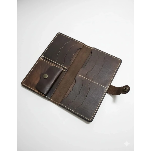 Hakiki Deri Kadın Cüzdan Bozuk Para Kartlık ve Kağıt Para Gözlü