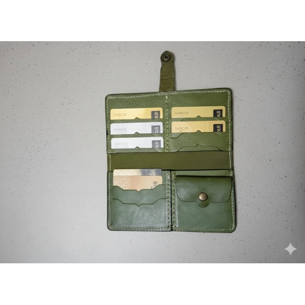 Hakiki Deri Kadın Cüzdan Bozuk Para Kartlık ve Kağıt Para Gözlü