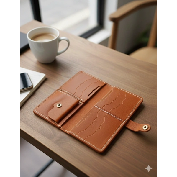 Hakiki Deri Kadın Cüzdan Bozuk Para Kartlık ve Kağıt Para Gözlü