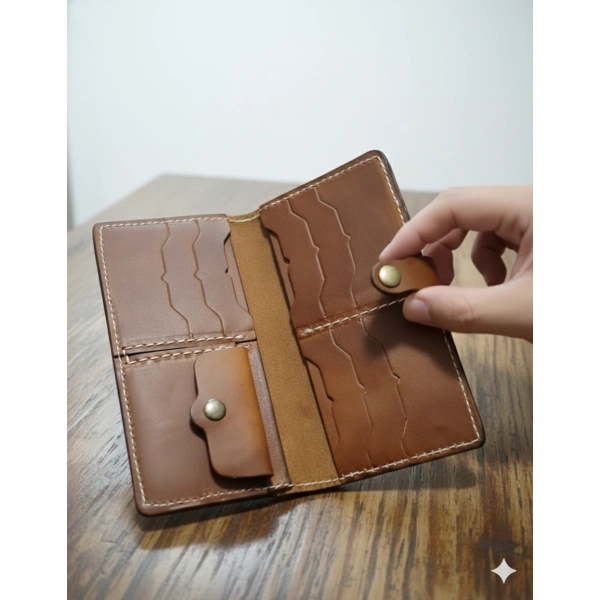 Hakiki Deri Kadın Cüzdan Bozuk Para Kartlık ve Kağıt Para Gözlü