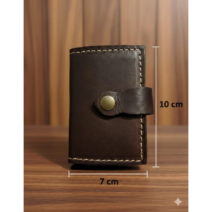 Hakiki Deri Mekanizmalı Akıllı Cüzdan Kartlık