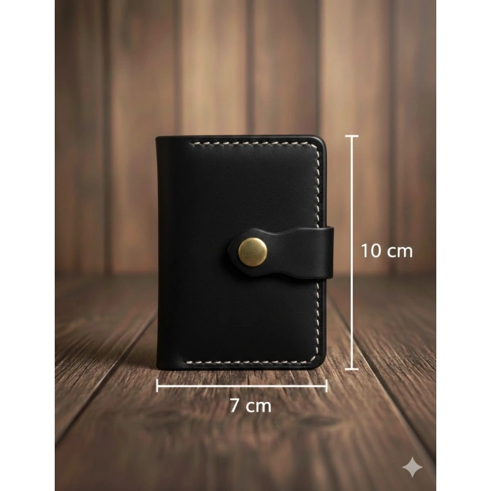 Hakiki Deri Mekanizmalı Akıllı Cüzdan Kartlık