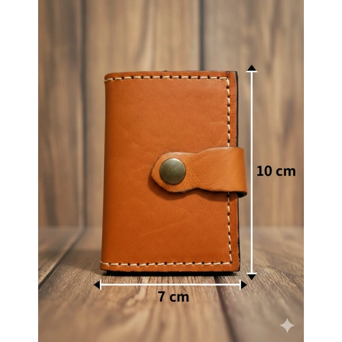 Hakiki Deri Mekanizmalı Akıllı Cüzdan Kartlık