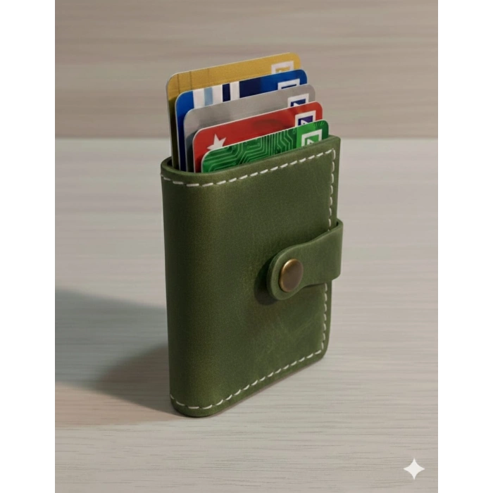 Hakiki Deri Mekanizmalı Akıllı Cüzdan Kartlık