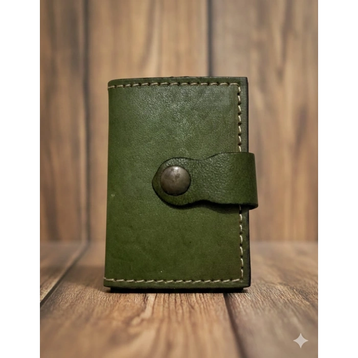 Hakiki Deri Mekanizmalı Akıllı Cüzdan Kartlık