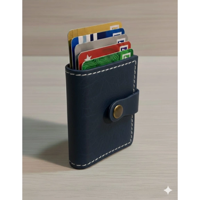 Hakiki Deri Mekanizmalı Akıllı Cüzdan Kartlık