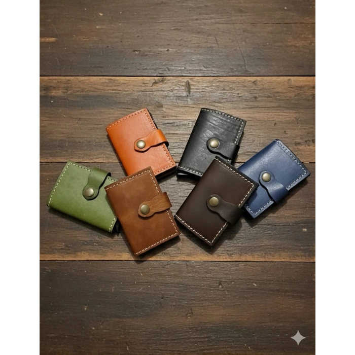 Hakiki Deri Mekanizmalı Akıllı Cüzdan Kartlık