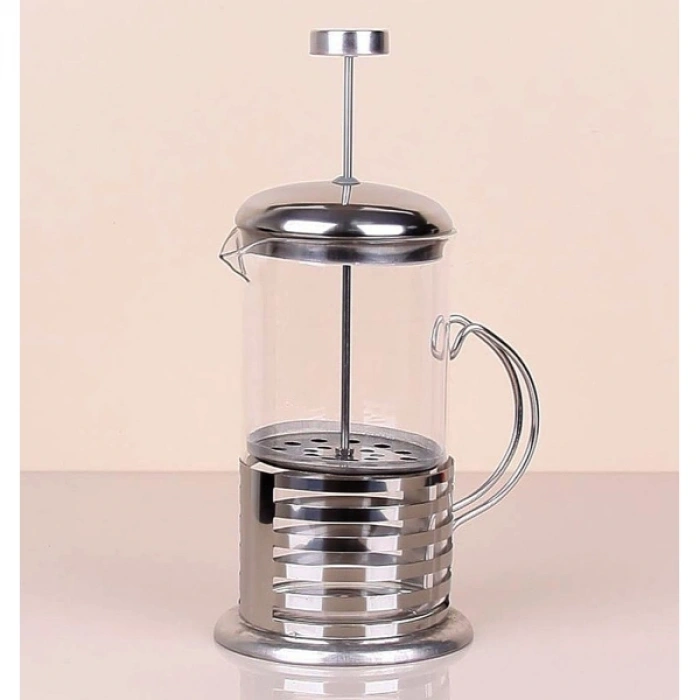 Çelik Kulplu Cam French Press - 350 ml