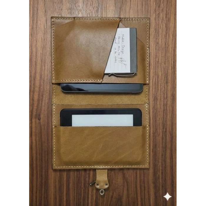 El Yapımı Deri Tablet Organizer Kılıfı – 8.5 İnç Tablet Uyumlu