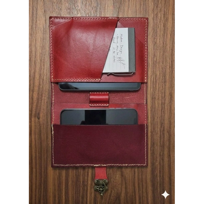 El Yapımı Deri Tablet Organizer Kılıfı – 8.5 İnç Tablet Uyumlu