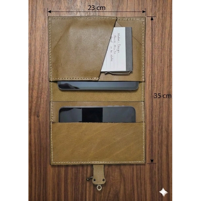 El Yapımı Deri Tablet Organizer Kılıfı – 8.5 İnç Tablet Uyumlu
