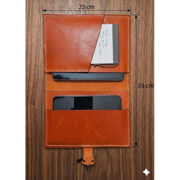 El Yapımı Deri Tablet Organizer Kılıfı – 8.5 İnç Tablet Uyumlu