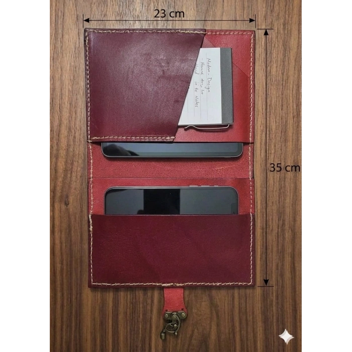 El Yapımı Deri Tablet Organizer Kılıfı – 8.5 İnç Tablet Uyumlu