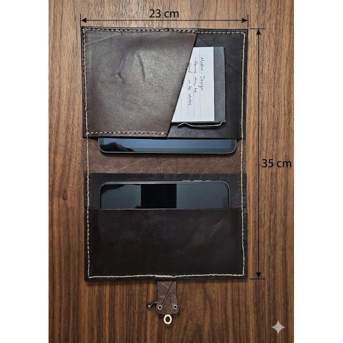 El Yapımı Deri Tablet Organizer Kılıfı – 8.5 İnç Tablet Uyumlu