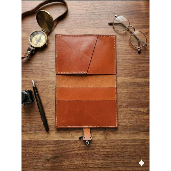 El Yapımı Deri Tablet Organizer Kılıfı – 8.5 İnç Tablet Uyumlu