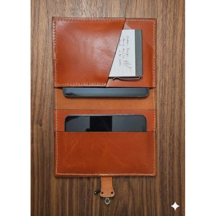 El Yapımı Deri Tablet Organizer Kılıfı – 8.5 İnç Tablet Uyumlu