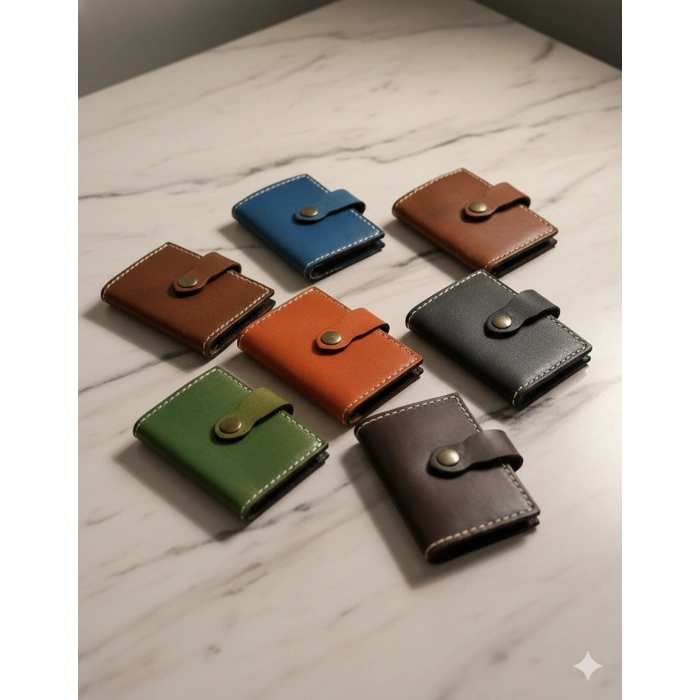 Hakiki Deri Akordiyon Cüzdan Kartlık