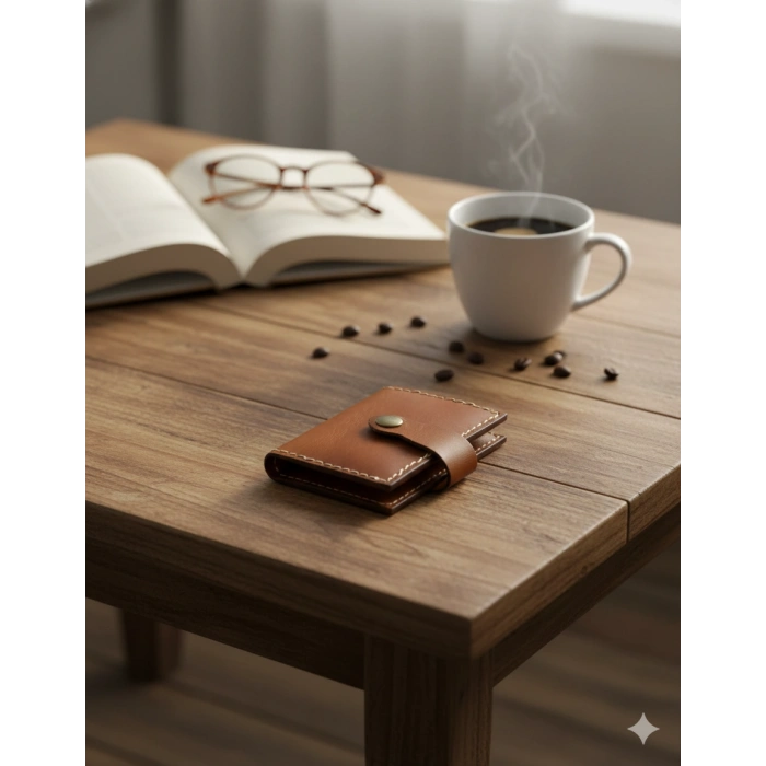 Hakiki Deri Akordiyon Cüzdan Kartlık