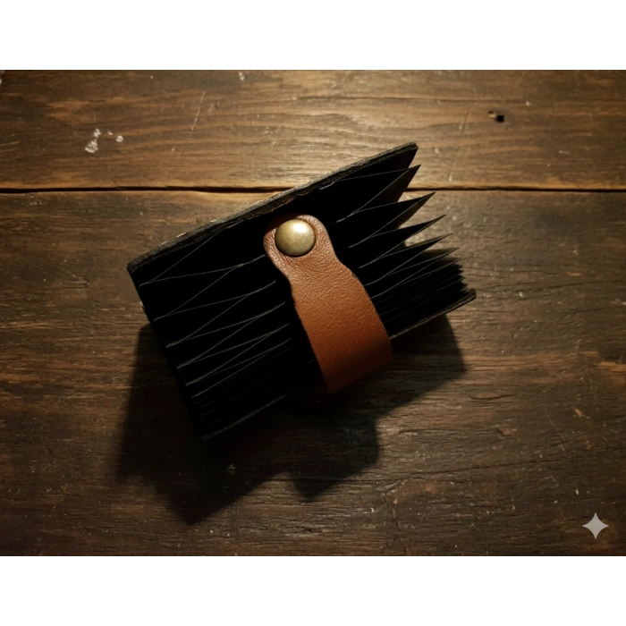 Hakiki Deri Akordiyon Cüzdan Kartlık