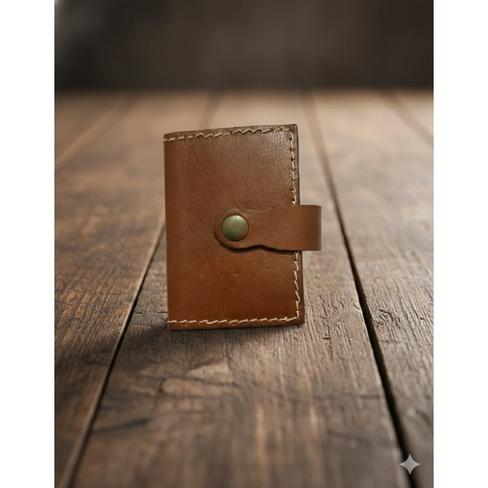 Hakiki Deri Akordiyon Cüzdan Kartlık