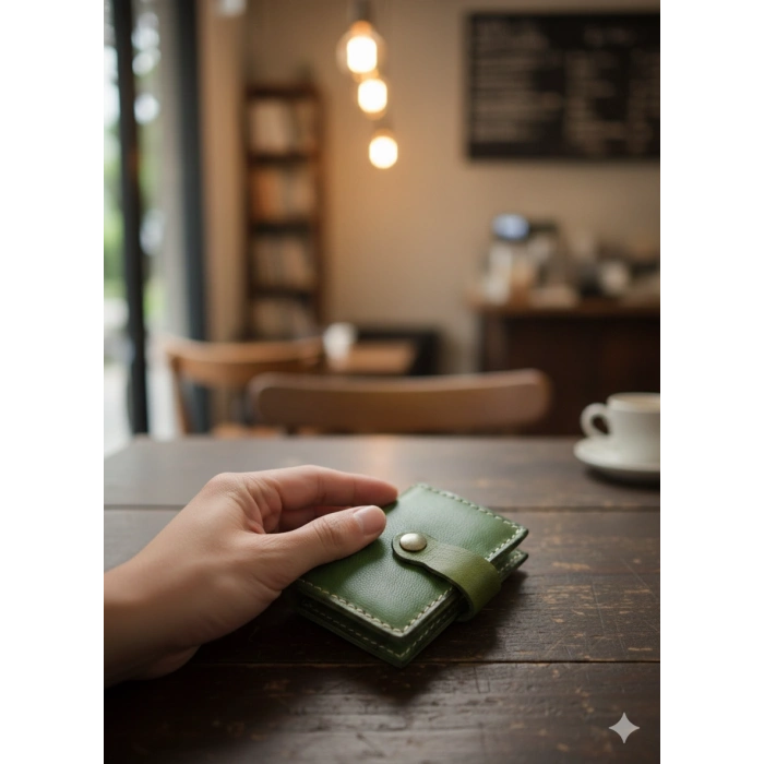 Hakiki Deri Akordiyon Cüzdan Kartlık