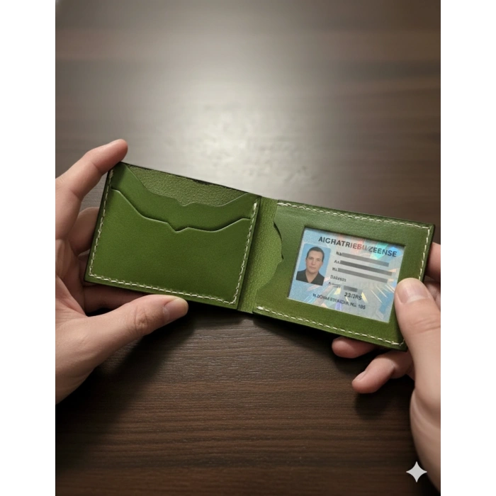 Hakiki Deri Cüzdan Katlanır Kartlık