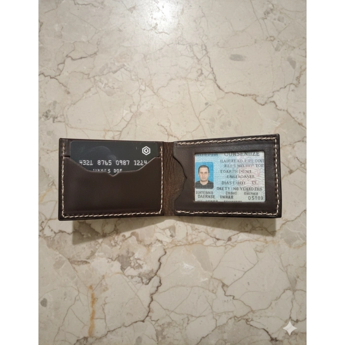 Hakiki Deri Cüzdan Katlanır Kartlık