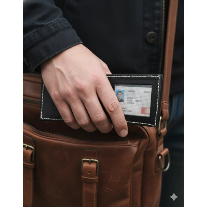 Hakiki Deri Cüzdan Katlanır Kartlık