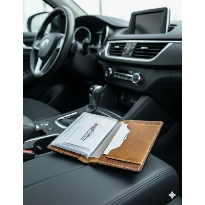 Hakiki Deri Ruhsatlık Erkek Kadın Cüzdan