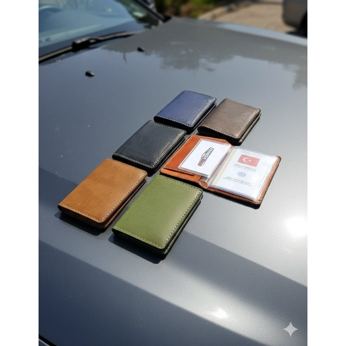 Hakiki Deri Ruhsatlık Erkek Kadın Cüzdan