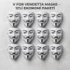 V for Vendetta Maskesi - 12li Paket - Plastik