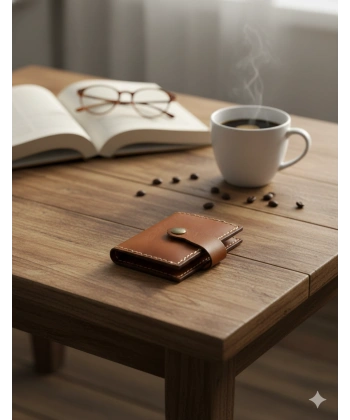 Hakiki Deri Akordiyon Cüzdan Kartlık