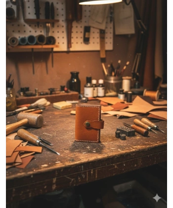 Hakiki Deri Akordiyon Cüzdan Kartlık