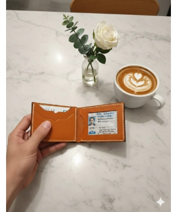Hakiki Deri Cüzdan Katlanır Kartlık