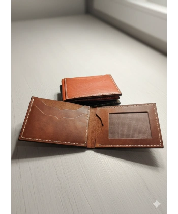 Hakiki Deri Cüzdan Katlanır Kartlık