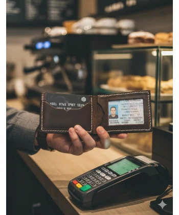 Hakiki Deri Cüzdan Katlanır Kartlık