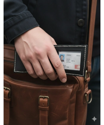 Hakiki Deri Cüzdan Katlanır Kartlık