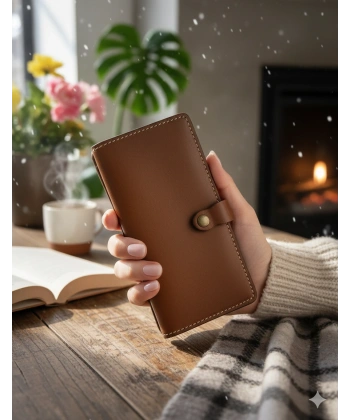 Hakiki Deri Kadın Cüzdan Bozuk Para Kartlık ve Kağıt Para Gözlü