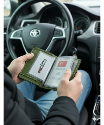 Hakiki Deri Ruhsatlık Erkek Kadın Cüzdan