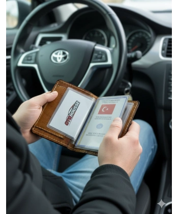 Hakiki Deri Ruhsatlık Erkek Kadın Cüzdan